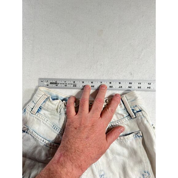 Old Navy Denim Shorts Girl's 14 Distressed Acid Washed Elastic Adjustable Waist - Picture 6 of 11